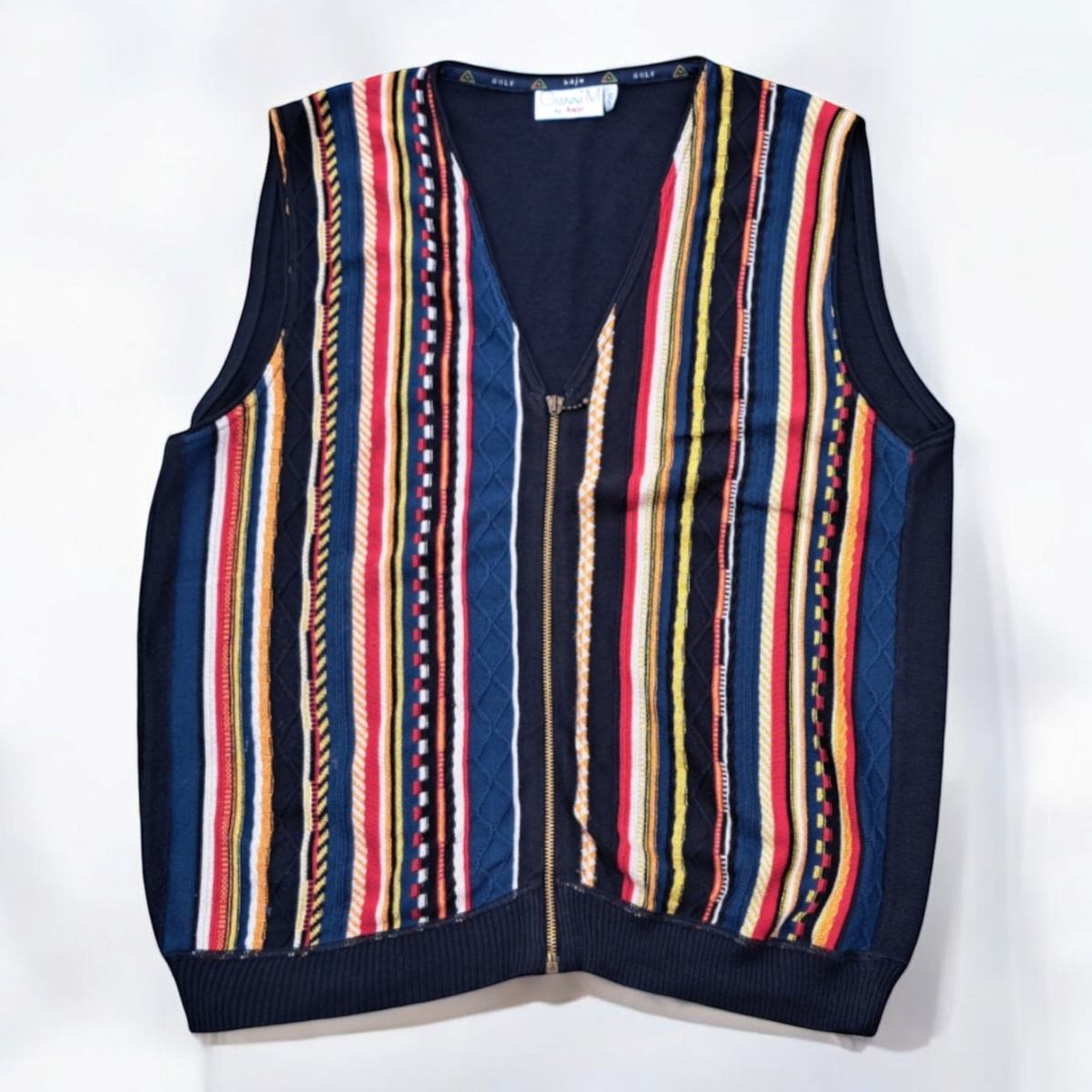 Gianni M by Hajo multicolored vintage zip vest 80/90S size L