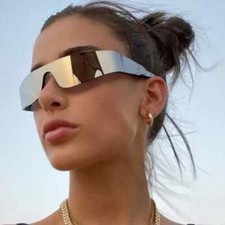 2000S Aesthetic Y2K Sunglasses Men One Piece Sports Women Vintage Sun Glasses