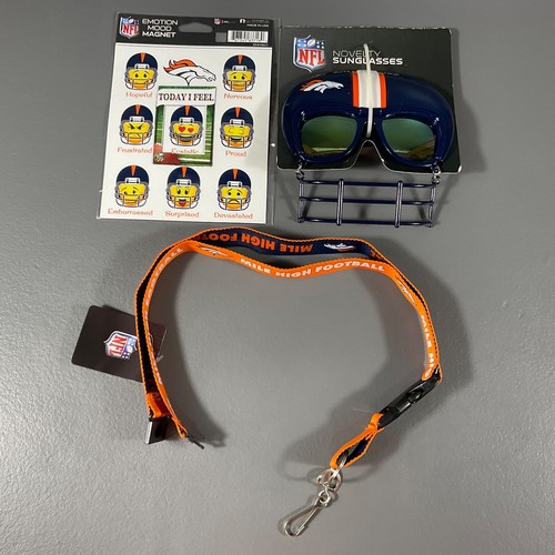Denver Broncos NFL Premium Lanyard Buckle, Novelty Sunglasses 8 pcs Magnet Set - Picture 22 of 24