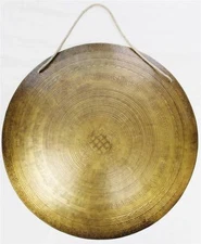 F612 HUGE ARTISTIC HAND CRAFTED HIMALAYAN TIBETAN TEMPLE GONG 20.5"