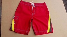 AMERICAN EAGLE OUTFITTERS SurfBoard Swim Red Shorts Beach Hawaiian SIZE 34