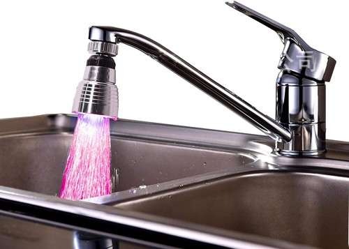 Color Changing LED Faucet Light - Temperature Sensitive for Kitchen & Bath - Picture 5 of 9