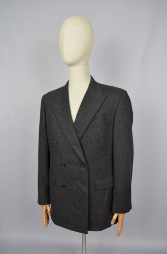 DAKS London Vintage Mens Wool Dobuel Breasted Coat Jacket US40 / EU50 P2P 22'8" - Picture 2 of 17