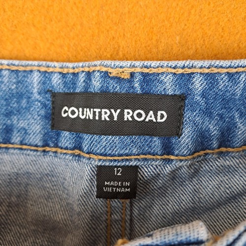 Country Road Jeans Womens Size 12 Blue High Rise Rigid Wide Leg Baggy Denim - Picture 10 of 16
