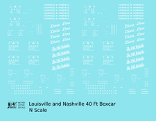 K4 N Scale Decals Louisville and Nashville L N 40 Ft Boxcar White