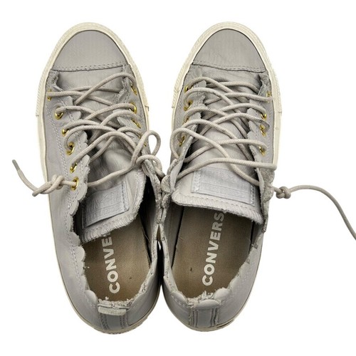 Zapatillas deportivas Converse para mujer Chuck Taylor All Star de cuero gris talla 7 - Imagen 6 de 10