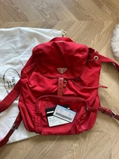 Zaino PRADA Borsa in Tessuto Rosso dal Giappone