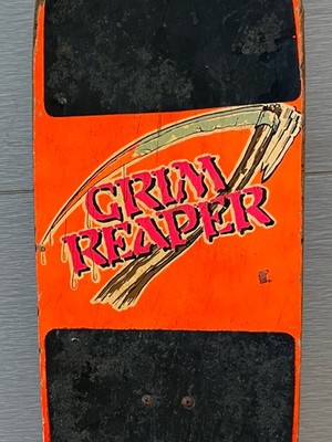 Vintage 80s THRILLER Grim Reaper Skateboard Surfer Concave Black