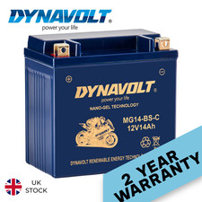 Dynavolt MG14-BS-C replaces YTX14-BS Sealed Nano Gel Motorcycle Battery YTX14