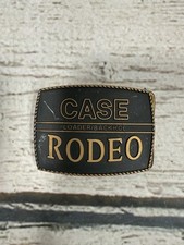 VTG Case Rodeo Loader/Backhoe Advertising Black/Brass Tractor Metal Belt Buckle