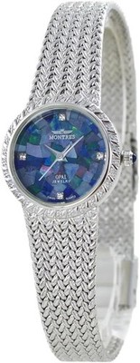 Montres MS-008L-SSOP Silber Armbanduhr Naturstein Opal