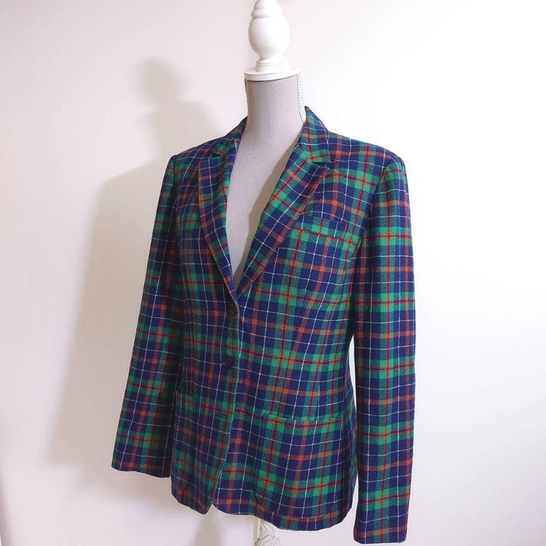 Pendleton 70s Wool Check Pattern Tailored Jacket … - image 9