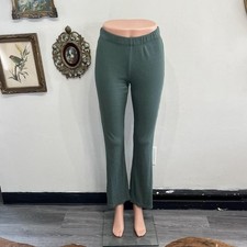 Sunday Best Ribbed Flared Pants Olive Green Size S High-Quality Tencel Blend