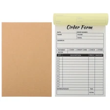 2 Pcs Order Invoice Book Forms Receipt Books Business Carbon Copy Pad