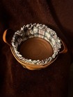 1994 Longaberger Button Basket with Terra-cotta Stone and Plaid Liner — photo 2
