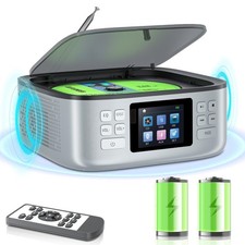 ARAFUNA Portable CD Player with Bluetooth, Speakers, Rechargeable, FM Radio, LED