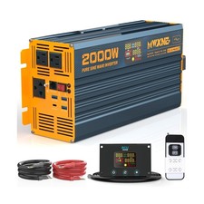 2000W Pure Sine Power Inverter 12V to 110V 120V AC with 4 Quick Charg...