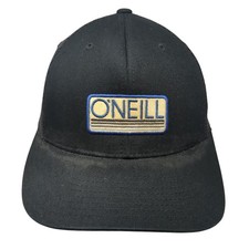 O'Neill Snapback Trucker Hat Black One Size Adjustable Embroidered Mesh Back