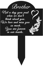 Memorial Grave Stake for Brother 13.8  7.9 inch Weatherproof Metal Grave Marker