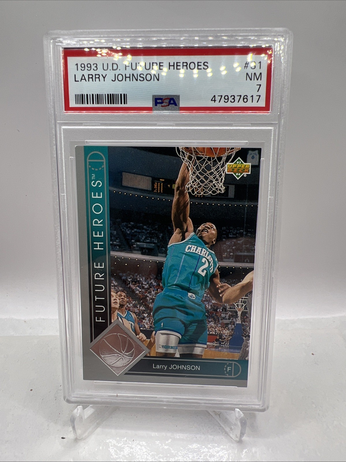 Larry Johnson #31 Future Heroes 1993-94 Upper Deck PSA 7