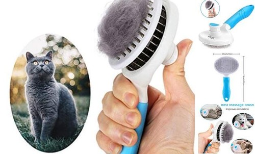 Cat Grooming Brush, Self Cleaning Slicker Brushes for Dogs Cats Pet Grooming