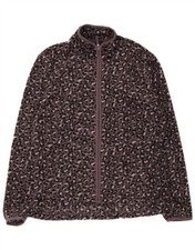 Image of Marks & Spencer Womens Fleece Jacket UK 16 Large Purple Animal Print AQ10