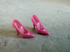 Vintage Barbie Doll Superstar Era Pink Glitter Shoes Hong Kong