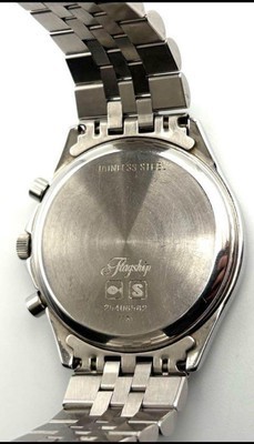 Longines Flagship Reverse Panda Chronograph 7281 Black Dial Quartz 37mm Men's - Picture 10 of 24