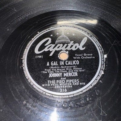 Capitol 78 RPM Johnny Mercer - Winter Wonderland 316 V+ Christmas