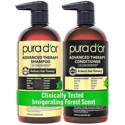PURA D'OR Biotin Shampoo & Conditioner Set Hair Thinning