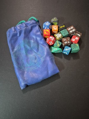 TSR 1993 Dragon Dice Role Playing Game Bag 16 Dice D&D Dungeons Dragons Bag