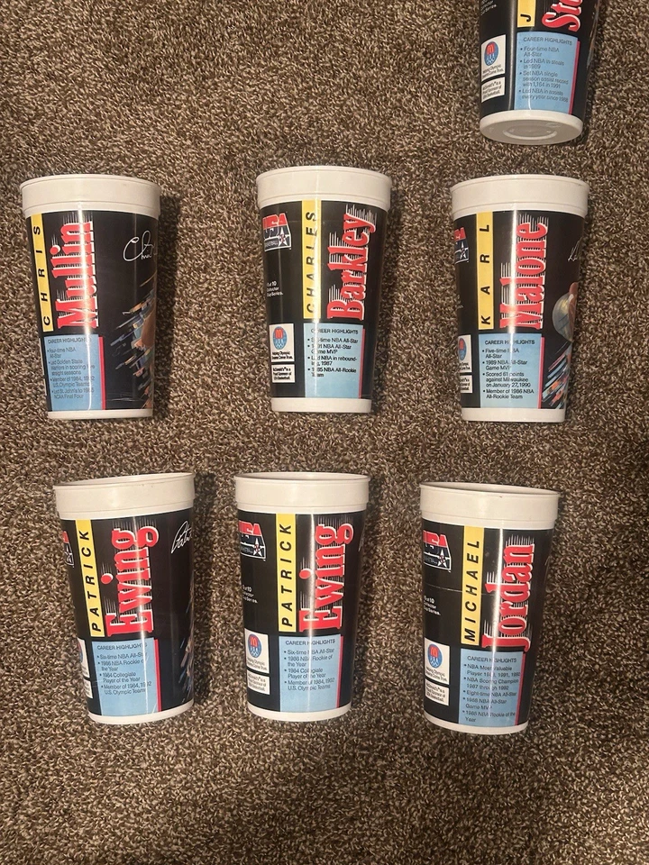 McDonald's Dream Team Cups  Jordan, (2)Ewing, Mullin, Barkley, Stockton & Malone - Image 4 of 4