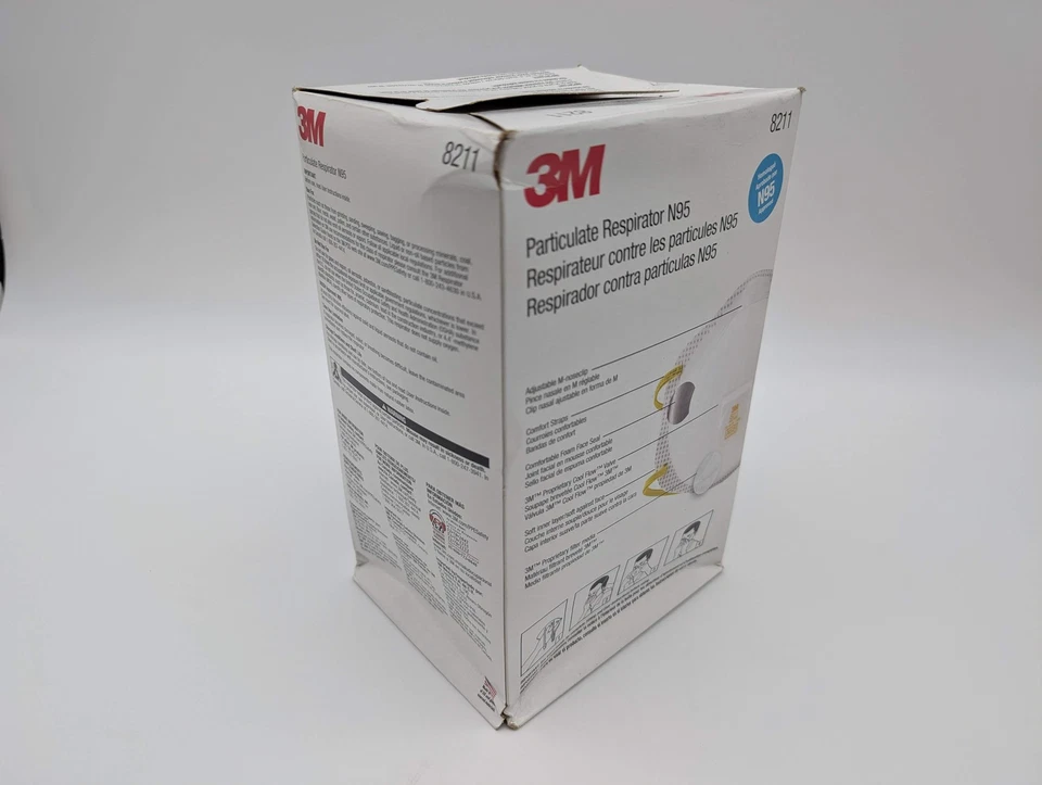 3M N95 Particulate Respirators Disposable 8211 w/ Exhalation Valve Pack of 10 - Image 2 of 4