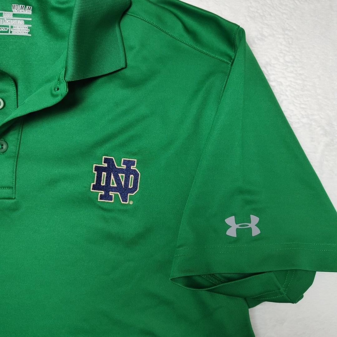 Notre Dame Fighting Irish Shirt Mens Medium Green NCAA Football Under Armour thumbnail 4