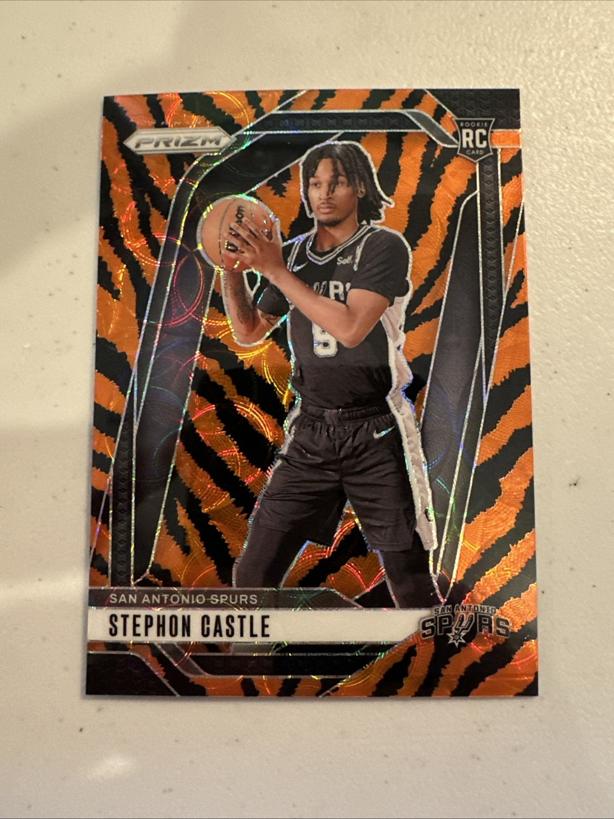 STEPHON CASTLE 2024-25 PANINI PRIZM #234 TIGER STRIPE ROOKIE RC SSP RARE