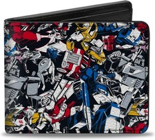 Vegan Bi-Fold Wallet - Transformers Autobot Decepticon Robots Allover