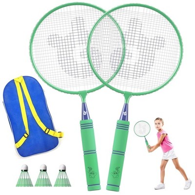 Badmintonschläger Kinder Set Federball Tasche für Indoor Outdoor 5 Stück
