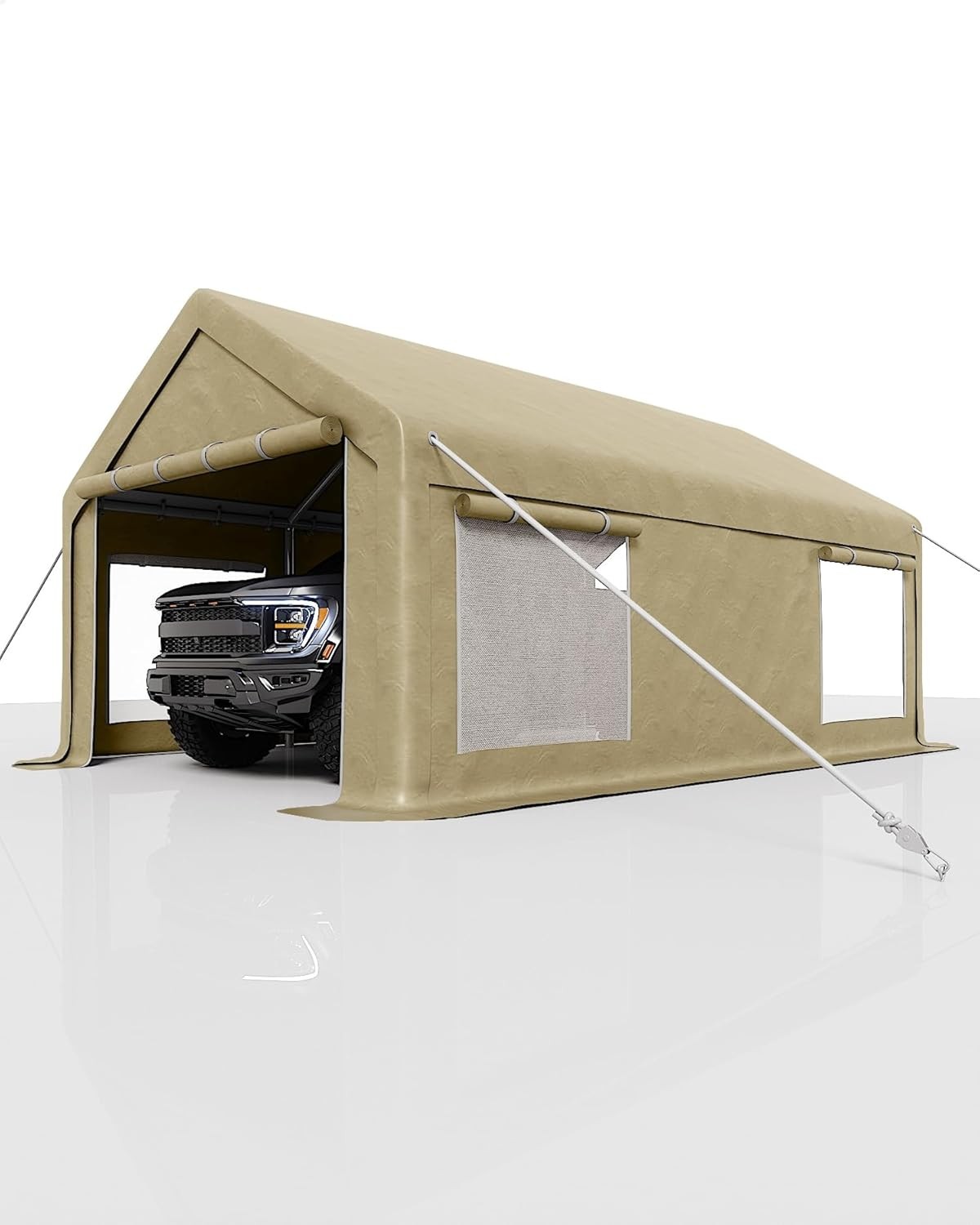 10x20FT Carport Canopy Heavy Duty Garage Shelter Tent Portable Roll-Up Windows
