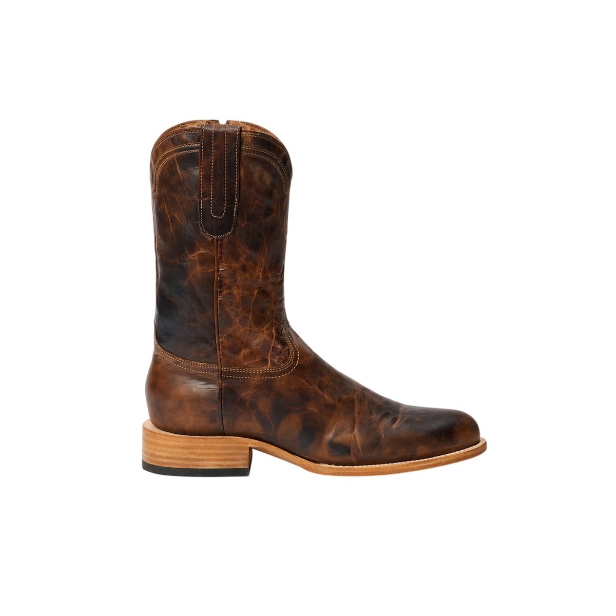 ブラウン Stetson Cash Zip Roper Boots Brown Crackled Leather Side Zip