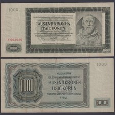 Böhmen und Mähren 1000 Kronen ZWK-20a Ro.566d P#14 Besatzungsausgaben [63680
