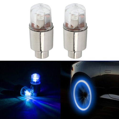 Blue Colorful Wheel Lights Car Valve 2PCS Air Valve Stem Auto Accessories - Picture 6 of 32
