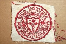 ORIG VINTAGE OHIO INSTITUTE for MEDICAL ASSISTANTS EMBROIDERED EMBLEM PATCH ~NOS