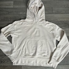 Calvin Klein Hoodie Womens Size S Cream Cropped Pullover