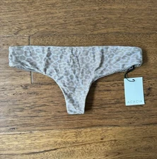 NWT Acacia Swimwear Bikini Mumbai Bottoms Leopard Neutral M New Swim Sahara