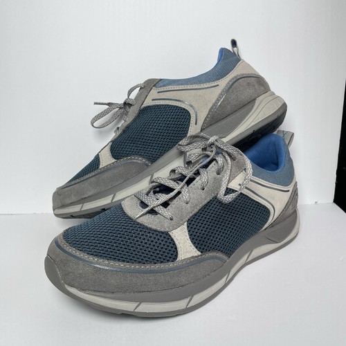 LL Bean Men's 11M Blue Gray Suede Mesh Breathable Comfort Walking Sneakers Shoes
