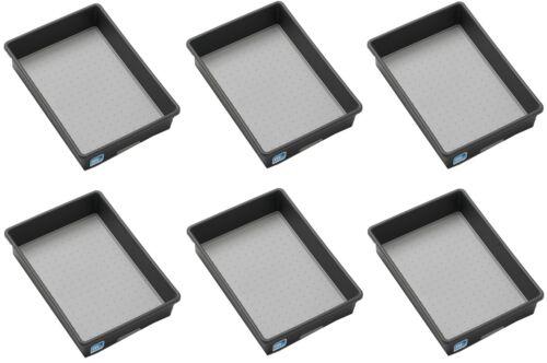 (6) Madesmart 95-29696-06 9" x 6" x 2" Granite Storage Drawer Organizer Bins
