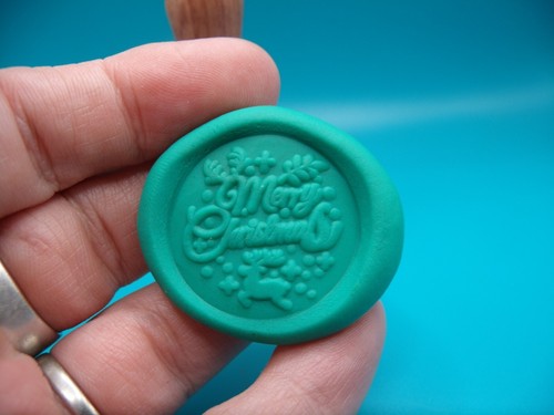 Modern Brass & Wood Merry Christmas Reindeer Sealing Wax Stamp Seal - Picture 4 of 4
