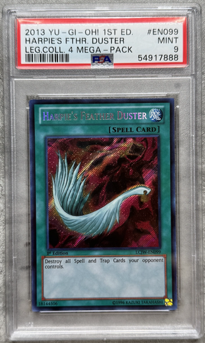 Yugioh Card 1st Ed. Harpie's Feather Duster Secret Rare PSA 9, LCJW-EN099, 2013 - Picture 1 of 4