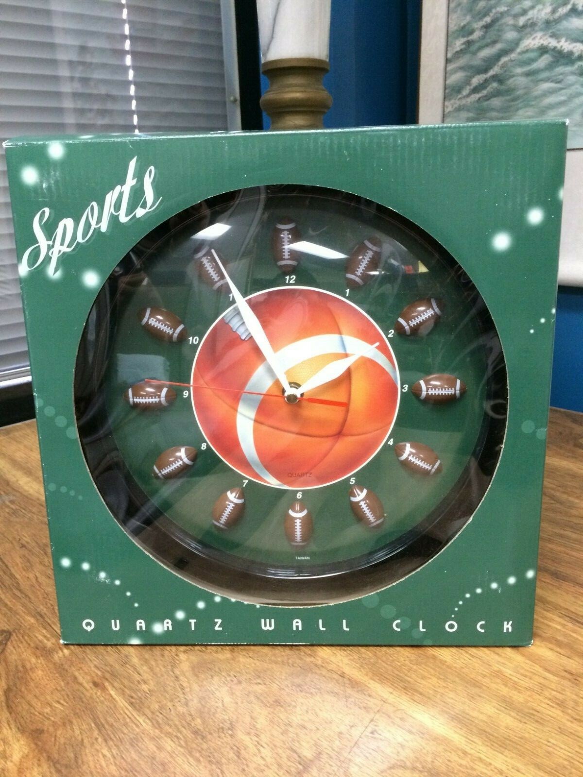 QUARTZ FOOTBALL WALL CLOCK 11"D