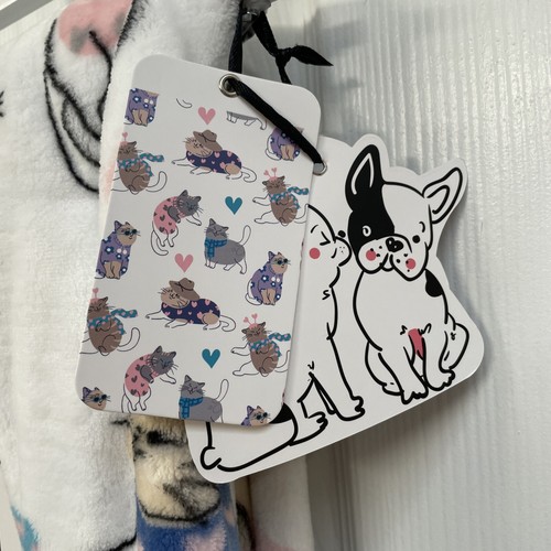 CATS & GLASSES SCARVES & SWEATERS 60x70 Oversize Throw Blanket Pickle & Dot Cat - Picture 9 of 12